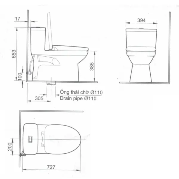 bồn cầu có biến thể