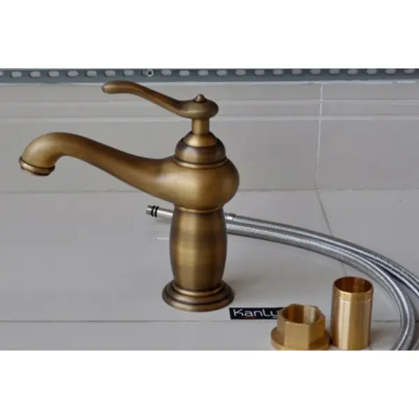 Vòi Lavabo Kanly GCV03 Nóng Lạnh Bằng Đồng Cổ Điển - Ảnh 3